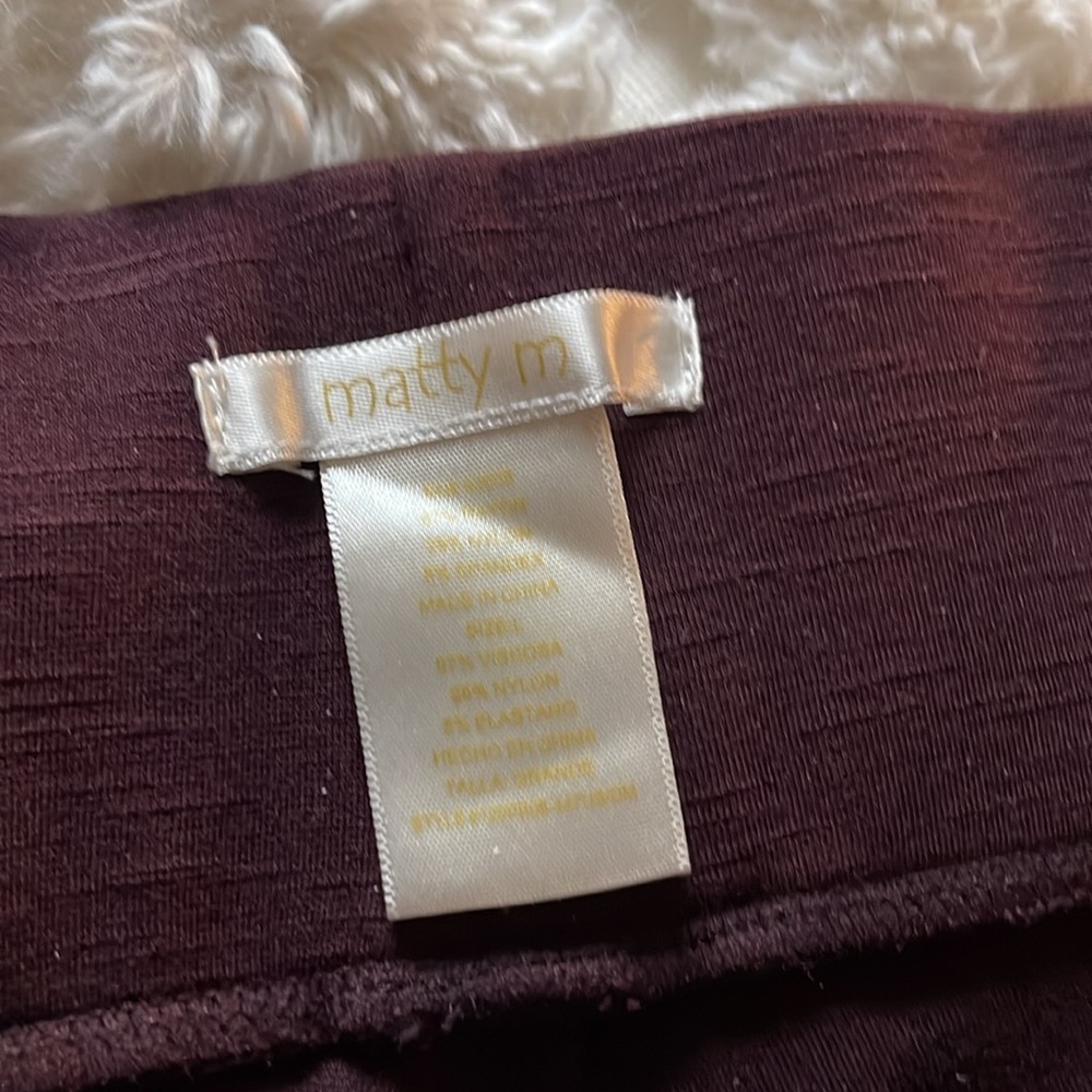 Matty M Maroon & Black Heathered Stretch Pants - Size M​ - Picture 2 of 9